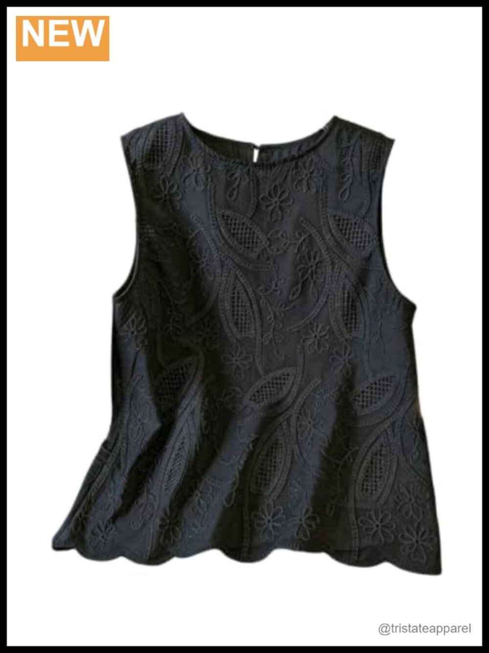 Women's Sleeveless Eyelet Embroidery Blouse Tank Top